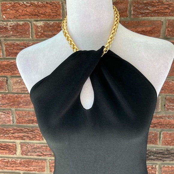 Galvan London Cleopatra Chain Necklace Halter Midi Dress Small NWT - Picture 6 of 13